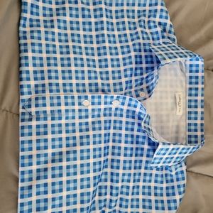 Collars & Co. Semi-Spread Collar Polo Laguna Blue Check